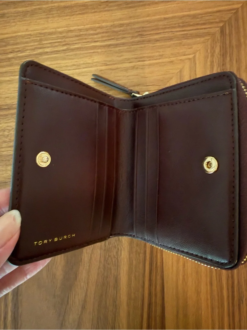 Tory Burch Emerson Crinkle Patent Leather Mini  Wallet